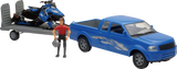 New Ray Toys Pick Up Truck w/ Polaris Switchback Snowmobile Set - 1:18 Scale - Blue SS-37406A