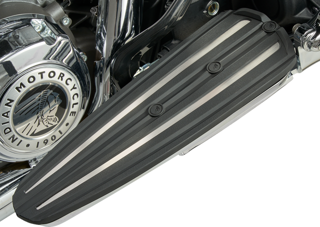 CIRO RydeCulture* Charles Chapa Floorboard Inserts - Black w/ Stainless Steel Accents - Indian 6R004 - Cycle City Outdoors