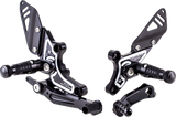GILLES TOOLING Adjustable Rearset - Black/Silver - BMW RCT10GT-BM08