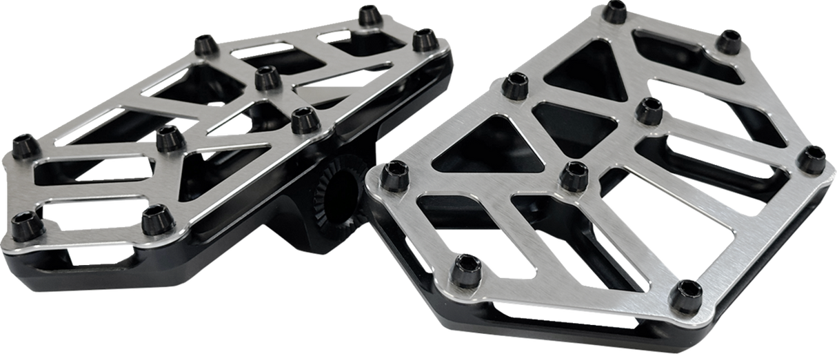 KODLIN USA NXL Mini Floorboards - Black w/ Stainless Steel K73254