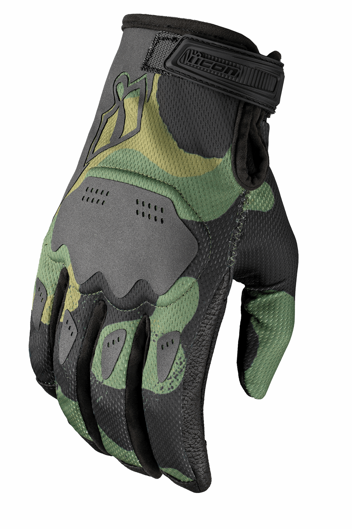 ICON Hooligan Magnacross* Gloves - Camo Green - Small 3301-4821