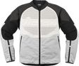 ICON Overlord3* Leather Jacket - White - Medium 2810-4119