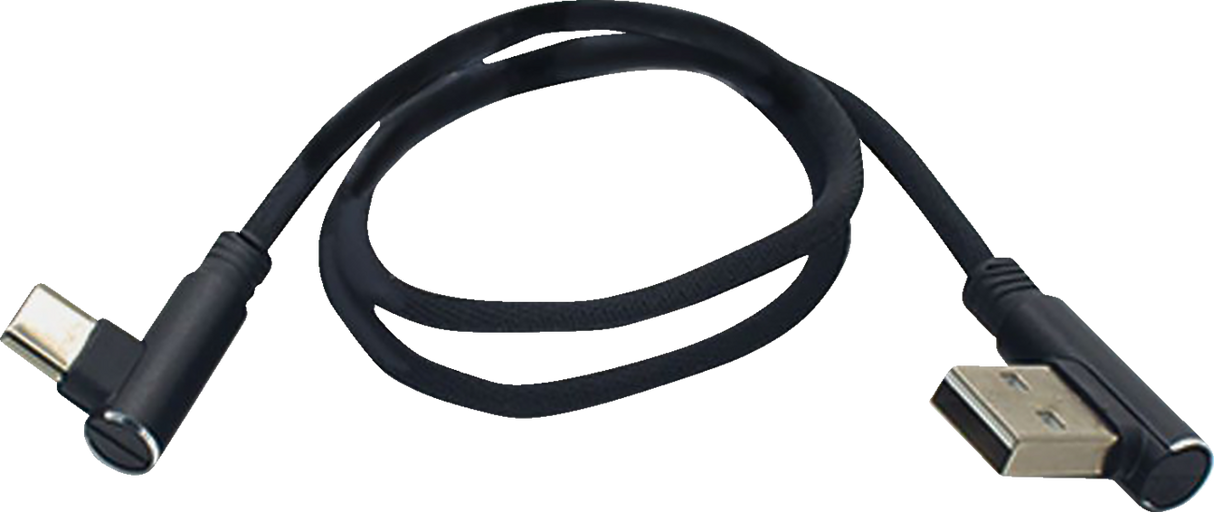 RIDEPOWER 90? Male USB to 90? Male USB-C Cable - Phone - Charger - 18" - Black RP90DGUSBUSBC18