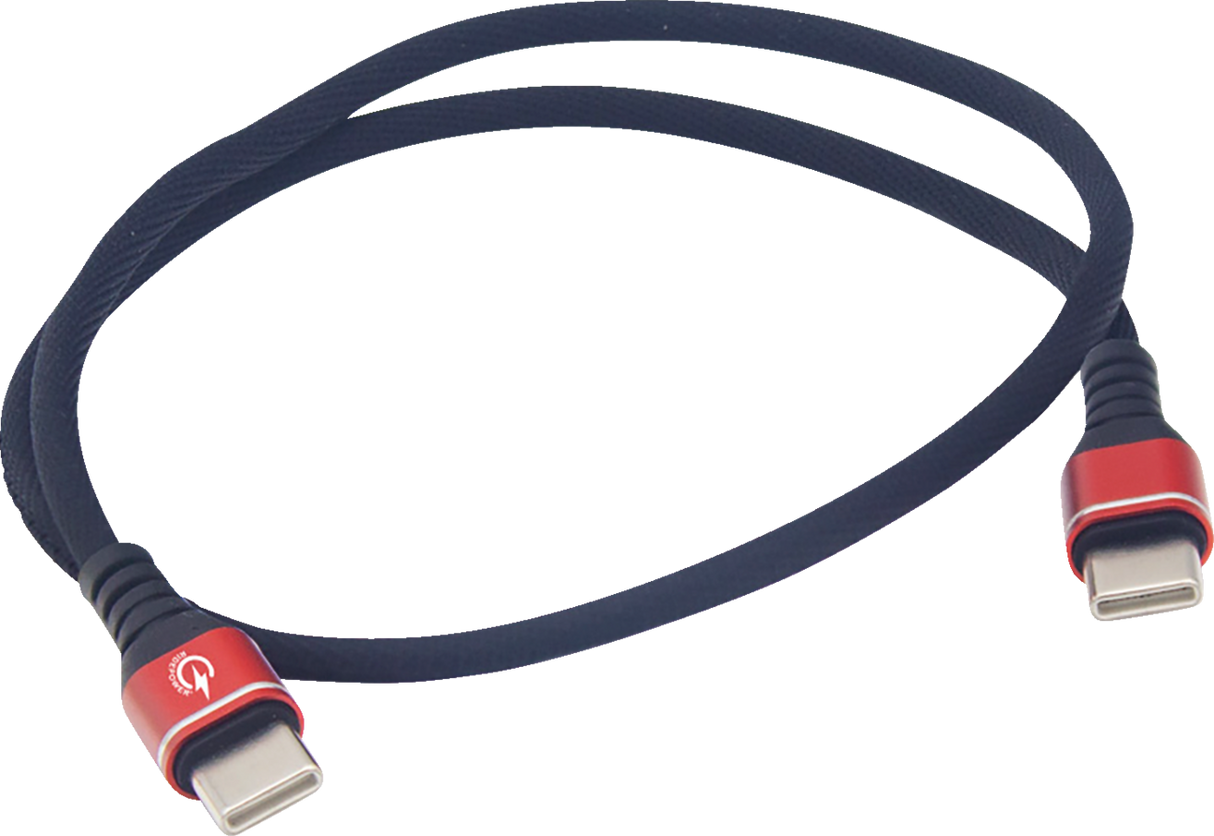 RIDEPOWER Male USB-C to Male USB-C Cable - Phone - Fast/Charger - 24" - Black/Red RPUSBCUSBC24