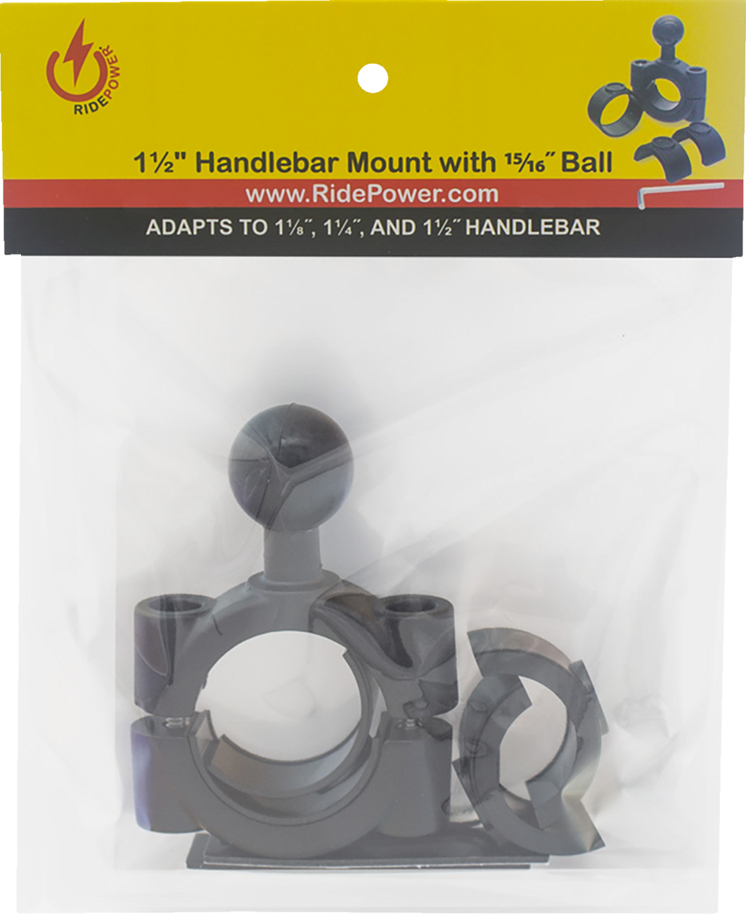 RIDEPOWER Ball Mount Adapter Mount - Handlebar Mount - 1-1/2" RPHANDLEBARAD15