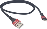 RIDEPOWER Male USB to Male Lightning Cable - Phone - Charger - 18" - Black/Red RPUSBLHT18