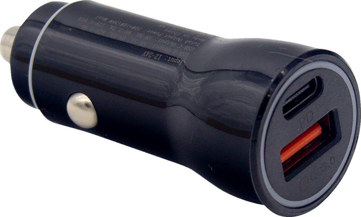 RIDEPOWER Power Adapter - Cigarette Lighter - USB/USB-C - Black RPCIGUSBUSBCADP