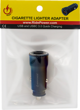 RIDEPOWER Power Adapter - Cigarette Lighter - USB/USB-C - Black RPCIGUSBUSBCADP