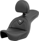 SADDLEMEN Roadsofa* Carbon Fiber Seat - Carbon Fiber - with Backrest - FXD '06-'17 806-04-185BR