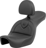 SADDLEMEN Roadsofa* Seat - with Backrest - Black/Black Stitching - FXD '06-'17 806-04-187BR