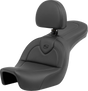 SADDLEMEN Roadsofa* Seat - with Backrest - Black/Black Stitching - FXD '06-'17 806-04-187BR