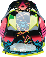 MOOSE RACING Youth F.I. Helmet - Vaporwave - MIPS¨ - Black/Pink/Yellow - Small 0111-1614