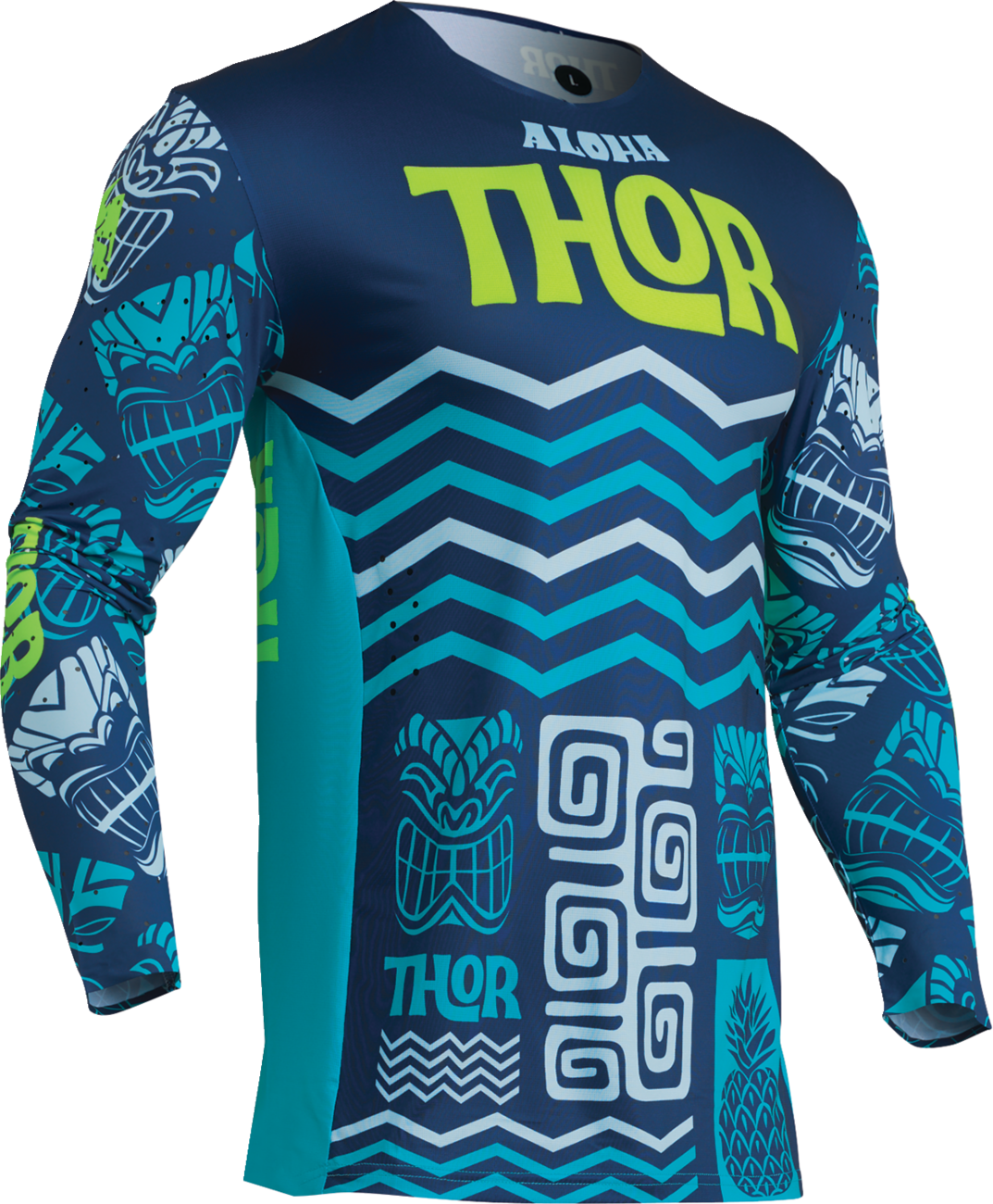 Thor Prime Aloha Jersey - Navy/Aqua - Large 2910-7895 - Cycle City Outdoors