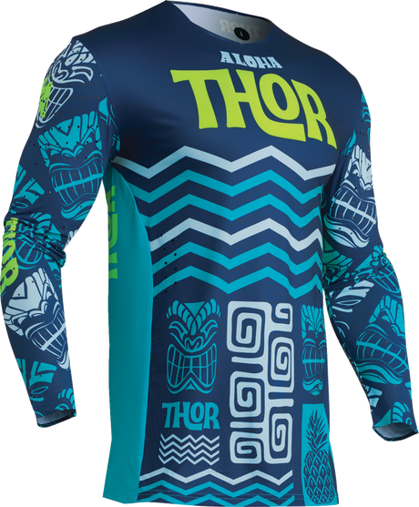 Thor Prime Aloha Jersey - Navy/Aqua - Large 2910-7895 - Cycle City Outdoors