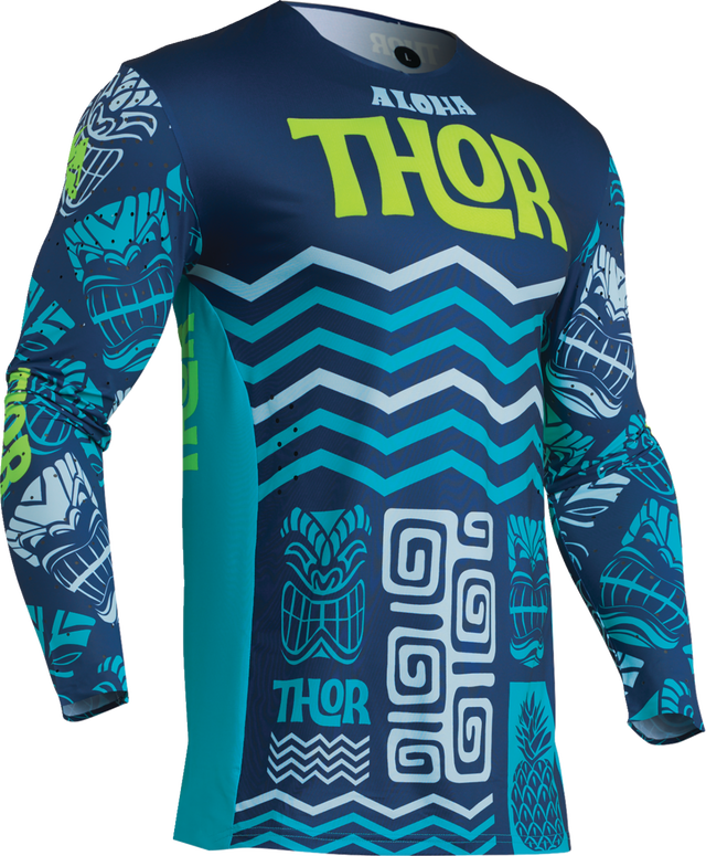 Thor Prime Aloha Jersey - Navy/Aqua - Large 2910-7895 - Cycle City Outdoors