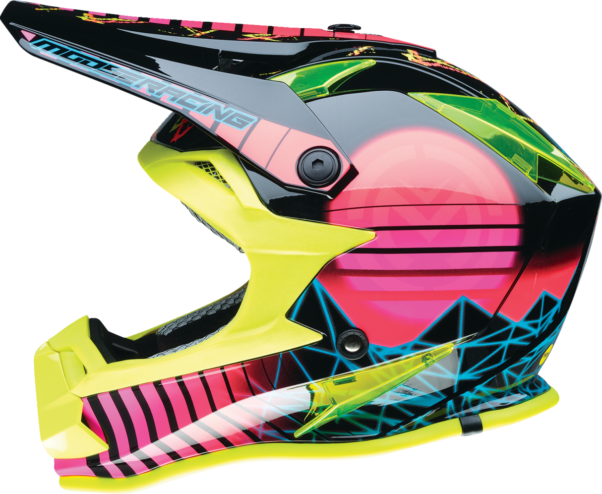 MOOSE RACING Youth F.I. Helmet - Vaporwave - MIPS¨ - Black/Pink/Yellow - Medium 0111-1615