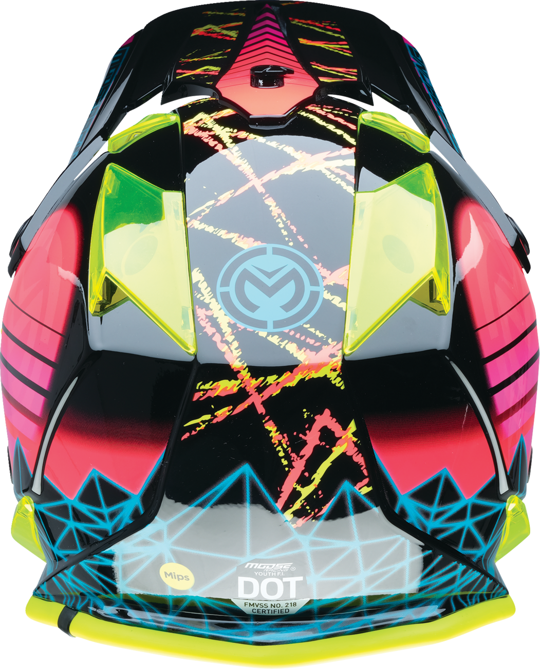 MOOSE RACING Youth F.I. Helmet - Vaporwave - MIPS¨ - Black/Pink/Yellow - Medium 0111-1615
