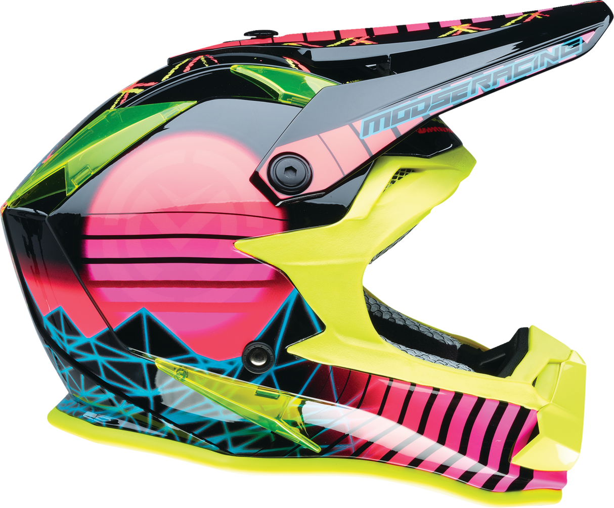 MOOSE RACING Youth F.I. Helmet - Vaporwave - MIPS¨ - Black/Pink/Yellow - Medium 0111-1615