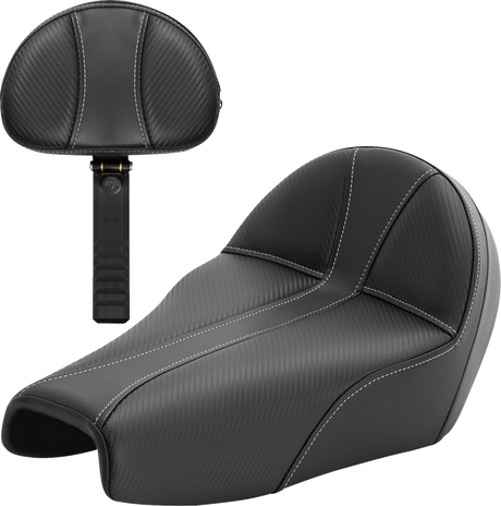 SADDLEMEN Dominator Seat - Black w/ Silver Stitching - XL '04-'22 807-11B-0042