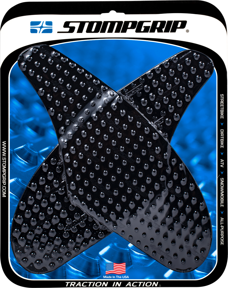 STOMPGRIP 55-10-0030B Tank Grips - Volcano - Black - Kawasaki - Ninja '04-'07 | Street