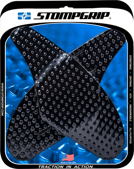 STOMPGRIP 55-10-0030B Tank Grips - Volcano - Black - Kawasaki - Ninja '04-'07 | Street