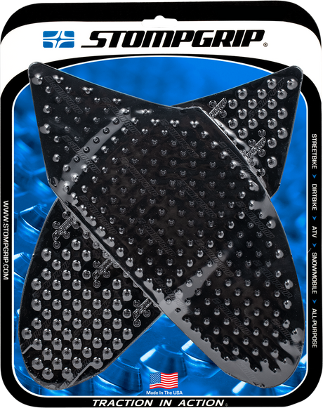 STOMPGRIP 55-10-0052B Tank Grips - Volcano - Black - Suzuki - GS '06-'07 | Street