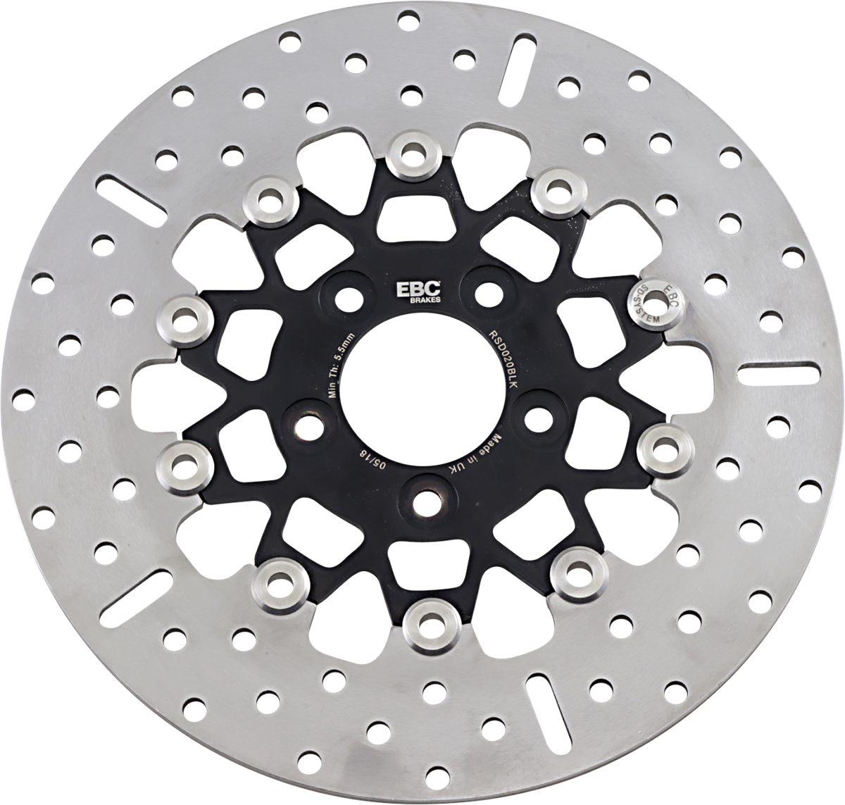 EBC Custom Stainless Steel Rear Brake Rotor - RSD020BLK (Harley-Davidson 2000–2023)
