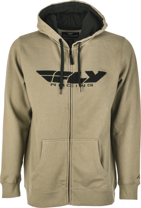 Fly Corporate Zip Up Hoodie Tan/Black Lg - Cycle City Outdoors