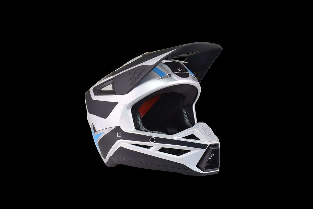 Alpinestars SM3 Heat Helmet Silver/Blue/Black Lg