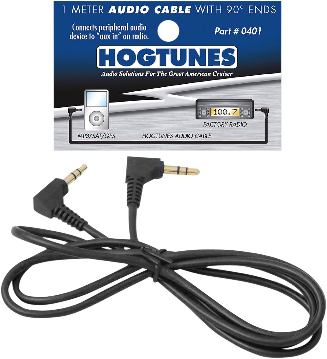 Hogtunes Stereo AUX Audio Cable | 3.3 ft | Black
