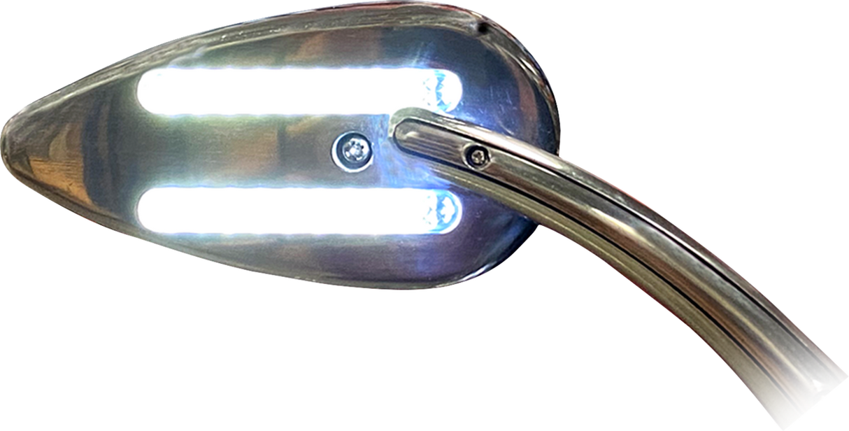 Custom Dynamics Mirrors - Side View - with LED Turn Signals - Chrome CD-MIR-PLUG-C - Cycle City Outdoors