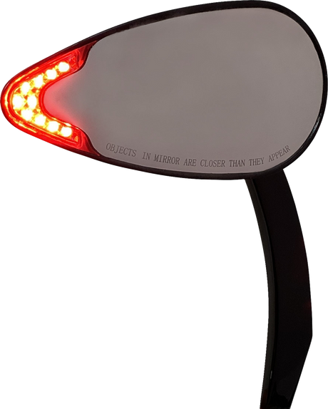 Custom Dynamics Mirror - Side View - with LED Turn Signal - Black CD-MIR-PLUG-B - Cycle City Outdoors