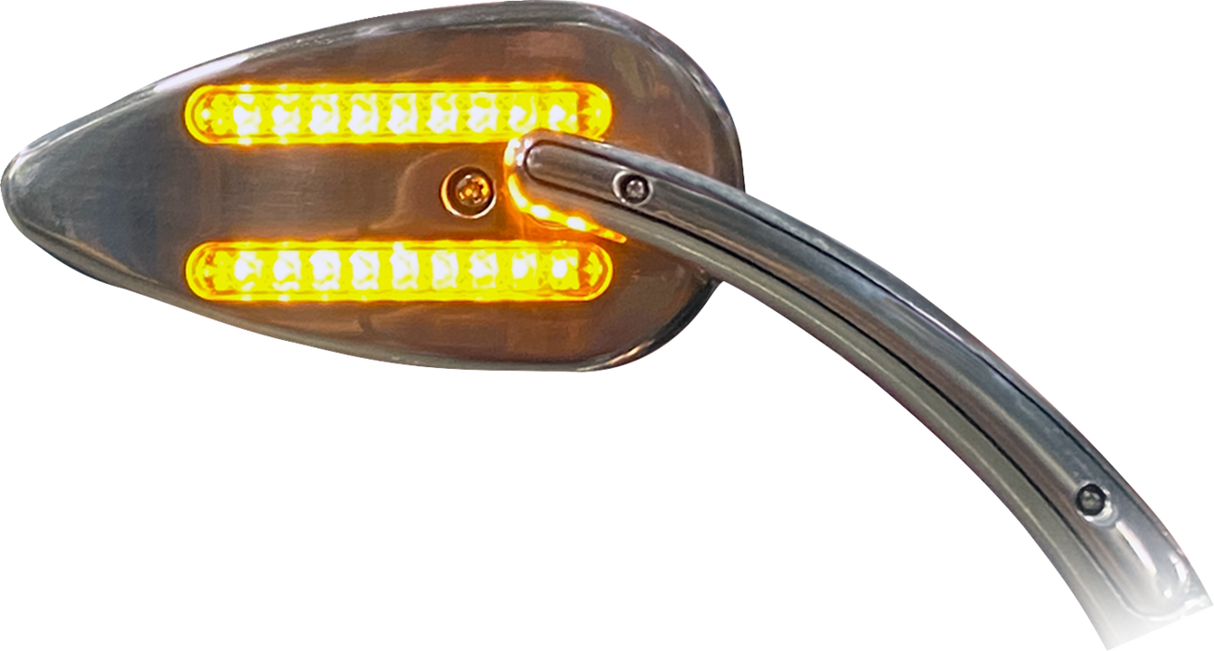 Custom Dynamics Mirrors - Side View - with LED Turn Signals - Chrome CD-MIR-PLUG-C - Cycle City Outdoors