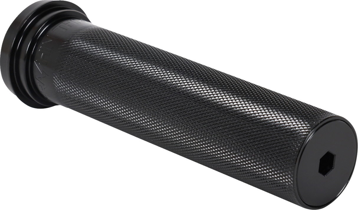 THRASHIN SUPPLY CO. Throttle Tube - Knurled - 1" - TBW - Black TSC-2704-1