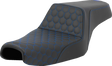 SADDLEMEN Step-Up Seat - Honeycomb - Blue Stitching - 3.3 Gal Tank - Sportster '04-'22 807-11-17701