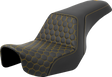 SADDLEMEN Step-Up Seat - Honeycomb - Gold Stitching - Dyna '06-'17 806-04-17707