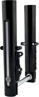 PERFORMANCE MACHINE (PM) Fork Leg Kit - Black - Lower - Single Disc - Contrast Cut - '14-'20 FL 0208-2097-BM