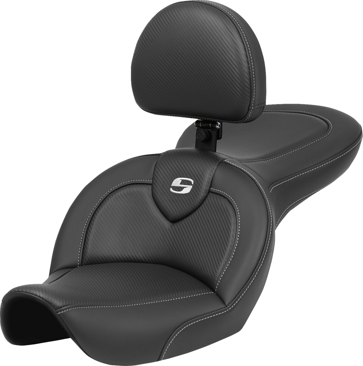 SADDLEMEN Roadsofa* Seat - with Backrest - Carbon Fiber - FXDWG '96-'23 896-05-185BR