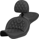 SADDLEMEN Roadsofa* Seat - with Backrest - Lattice Stitch - FXDWG '96-'23 896-05-182BR