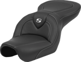 SADDLEMEN Roadsofa* Seat - Carbon Fiber - Black Stitch - without Backrest - FL '04-'05 804-04-185