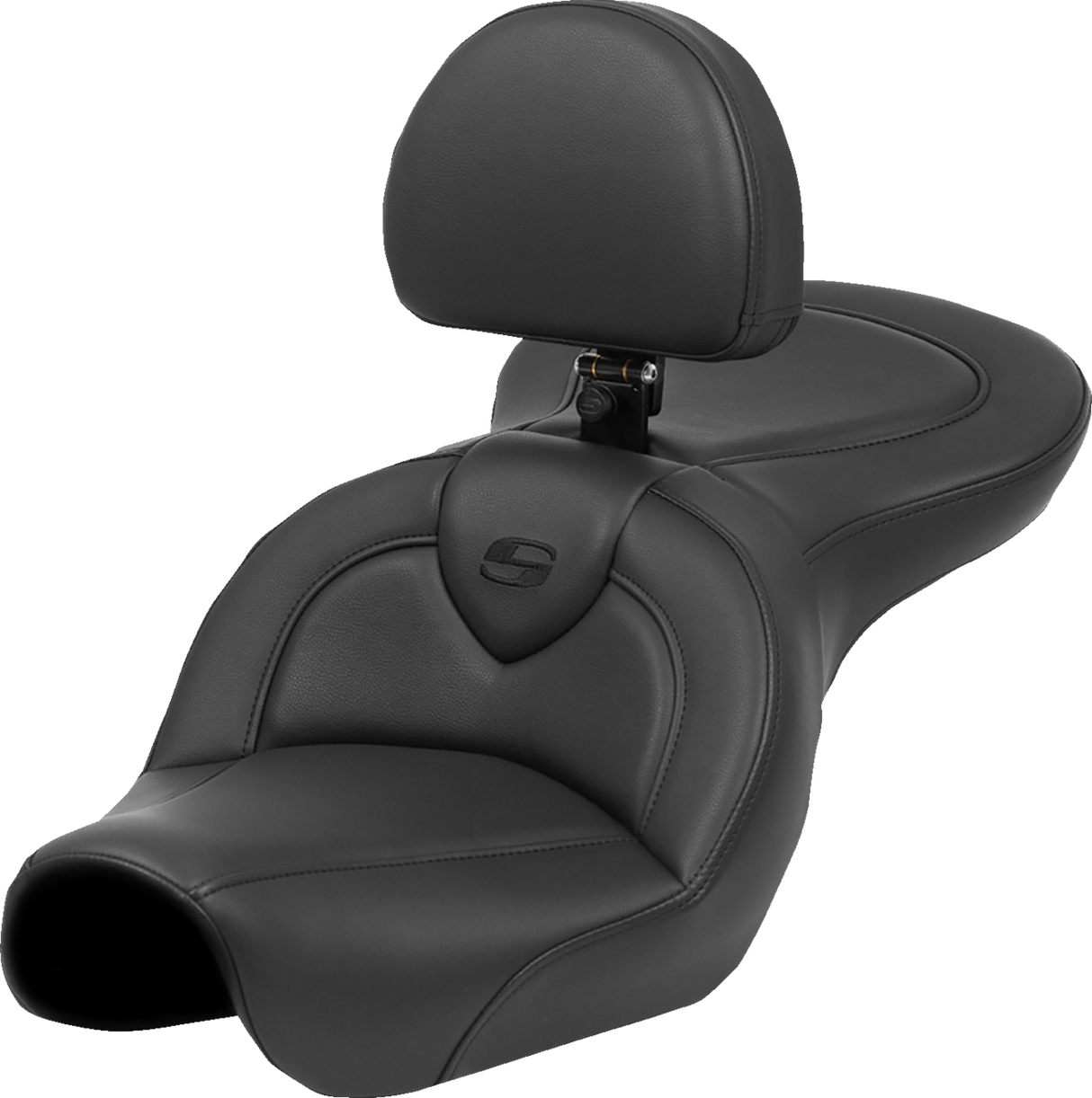SADDLEMEN Roadsofa* Seat - Black Stitch - with Backrest - FXD '04-'05 804-04-187BR
