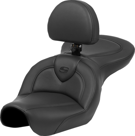 SADDLEMEN Roadsofa* Seat - Black Stitch - with Backrest - FXD '04-'05 804-04-187BR