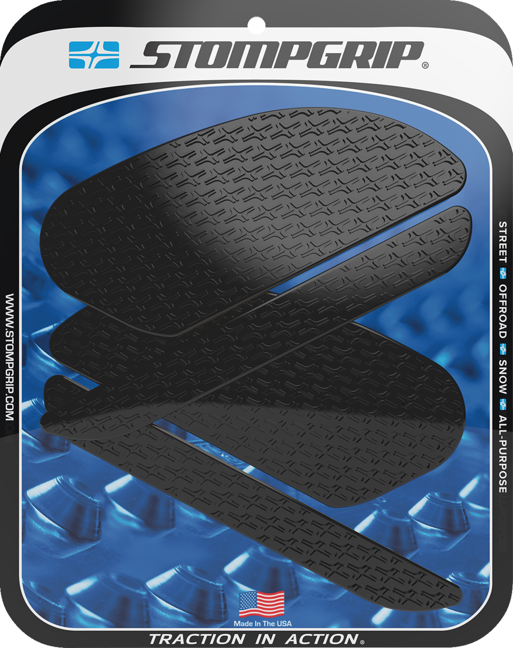 STOMPGRIP 55-14-0108B Tank Grips - Icon - Black - Kawasaki - Ninja '15-'25 | Street