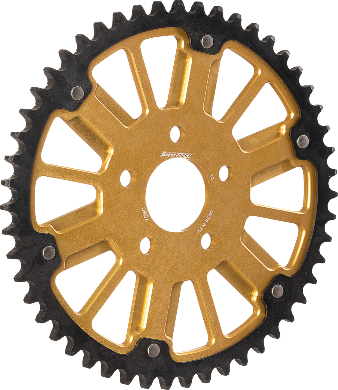 SUPERSPROX RST-7080:48-GLD Stealth Rear Sprocket - 48 Tooth - Black/Gold - Big Twin/Sportster | Street