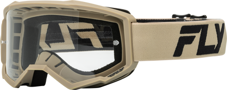 Youth Focus Goggle Khaki/Black W/ Clear Lens - Cycle City Outdoors