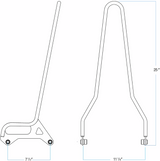 BILTWELL EXFIL Sissy Bar - XL - Chrome 5003-502