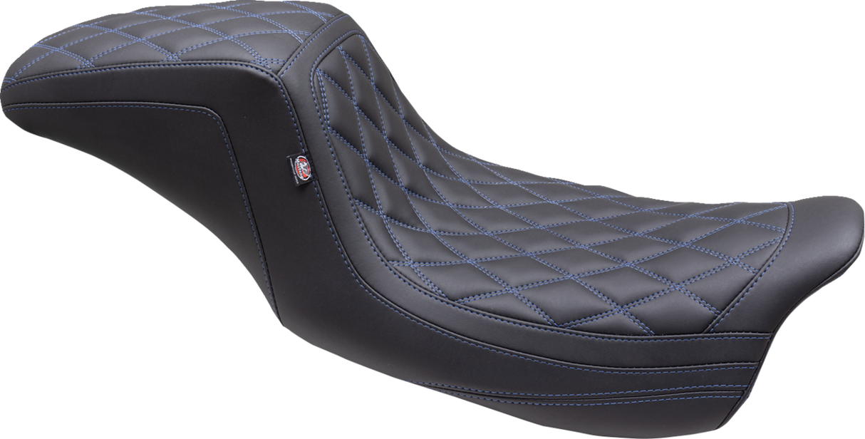 MUSTANG One Piece 2-Up Squareback Seat - Double Diamond - Sky Blue Stitch - FL '08-'24 75299SB