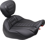 MUSTANG Deluxe Touring Solo Seat - Gun Metal Stitch - FLT/FLH '23-'24 89401GM
