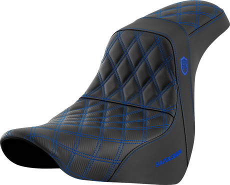 SADDLEMEN Pro Series SDC Performance Seat - w/o Backrest - Blue Stitch - FL/FX '18-'20 SC81829BLU