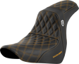 SADDLEMEN Pro Series SDC Performance Seat - w/o Backrest - Gold Stitch - FL/FX '18-'20 SC81829GOL
